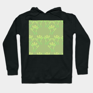 Cave Hands Anew Yellow-Green on Soft Sage Hoodie